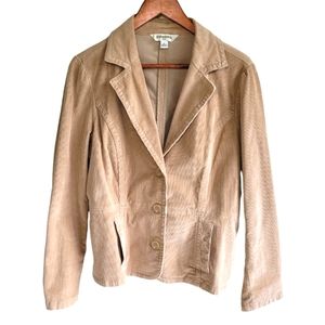 St John's Bay Corduroy Women's Blazer Jacket Tan Petite Large